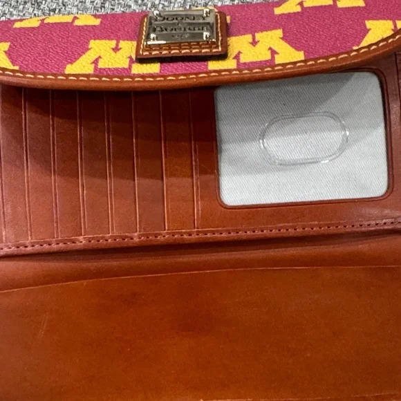 Dooney & Bourke Burgundy and Gold Wallet - Picture 2 of 2